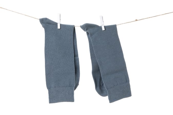 solid color lace up socks, isolated on light background.