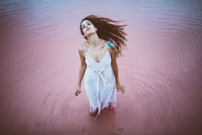 Woman enjoying sea breeze