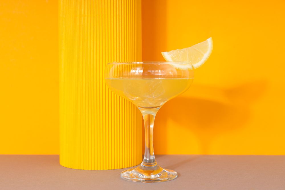 Concept of tasty drink, Limoncello, Italian lemon liqueur