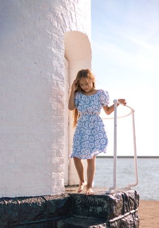 Little girl in a white dress