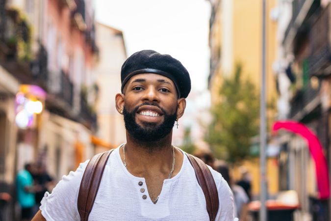 Portrait of a stylish Black man outdoors
