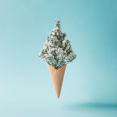Christmas tree ice cream