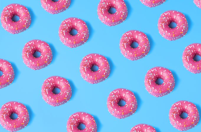 Pattern from fresh pink donuts