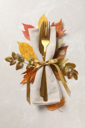 Fall season, autumn time, table setting for fall season