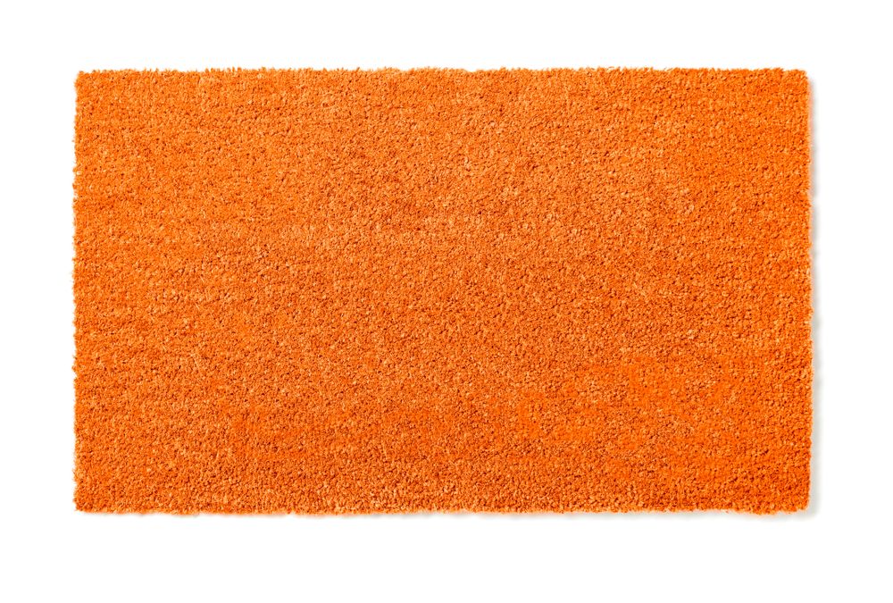 Blank Orange Welcome Mat Isolated on Background Ready For Your Own Text