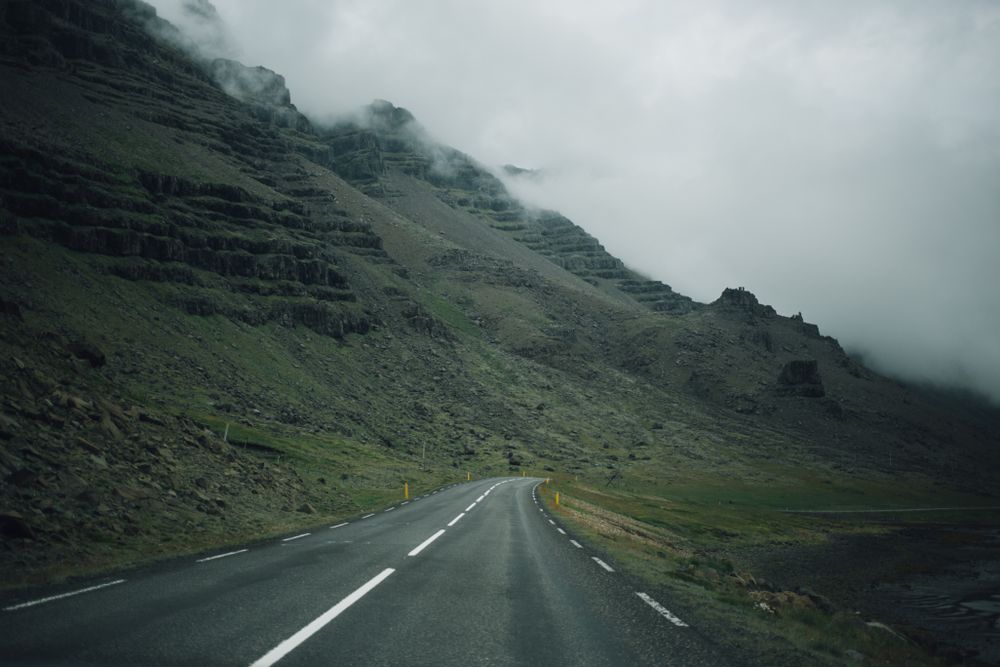 Rural road in Iceland