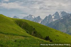 Green plateau near Caucasus mountains in Georgia 4Aojz0