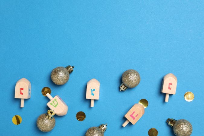 Concept of Jewish holiday, Hanukkah, space for text