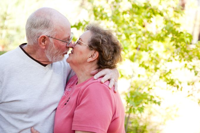 Loving Older Couple Outdoors