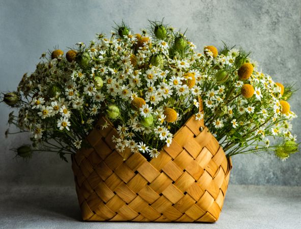 Basket of summer flowers