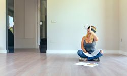 Woman watching with virtual reality glasses