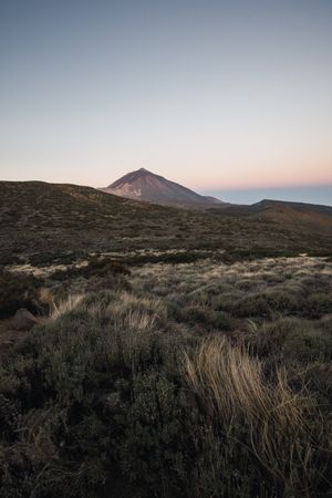 Mountain peak in desert valley