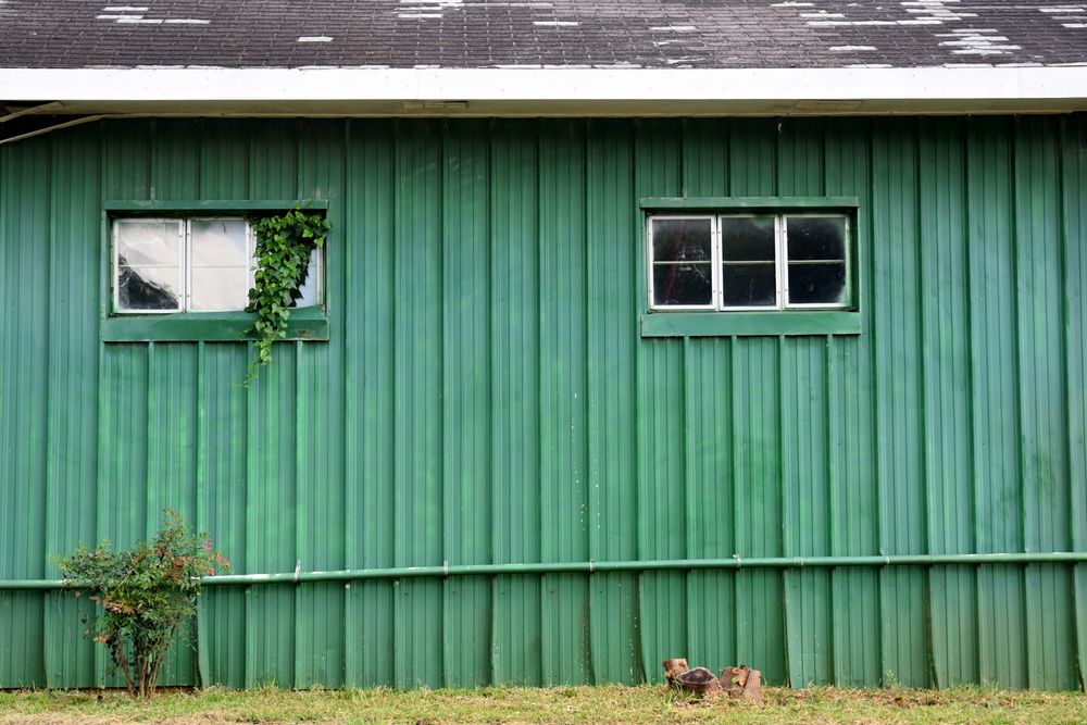 An old green building