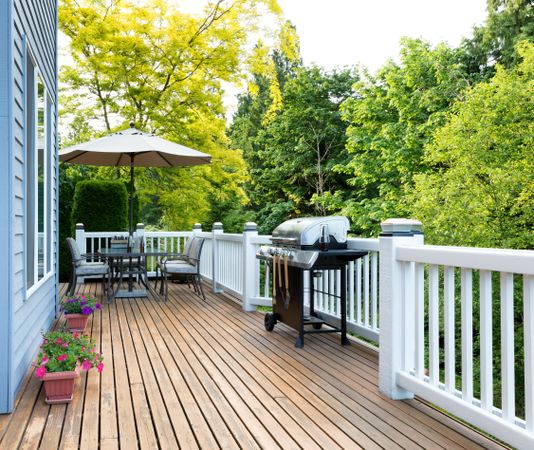 Home deck and patio prepared for the party