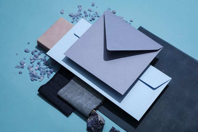 Flat lay of creative moodboard composition, concept of moodboard