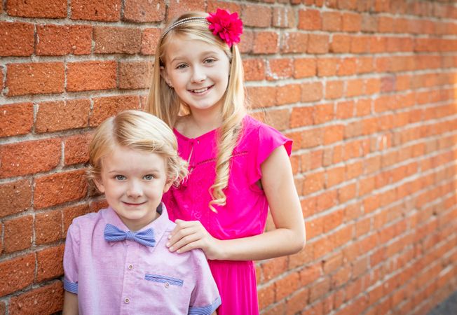 Cute Young Brother and Sister Portrait