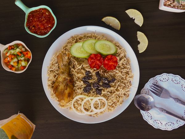 Kebuli rice, traditional middle eastern food