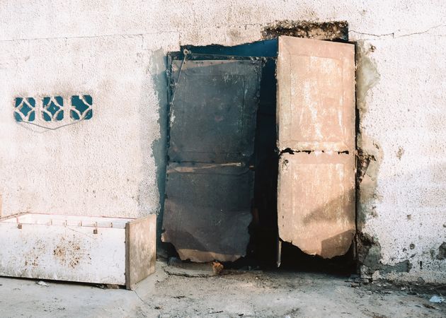 Old building with broken doors