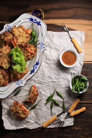 Bakwan or Bala Bala is a Fried Food Made from Vegetables and Flour.