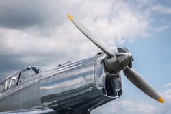 Retro airplane close-up