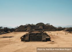 Front view of ancient pyramids outside Oaxaca, Mexico 49GJn0