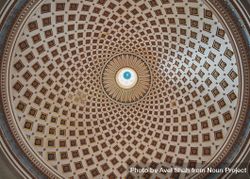 Looking up at dome of basilica in Mosta, Malta 48rRR0