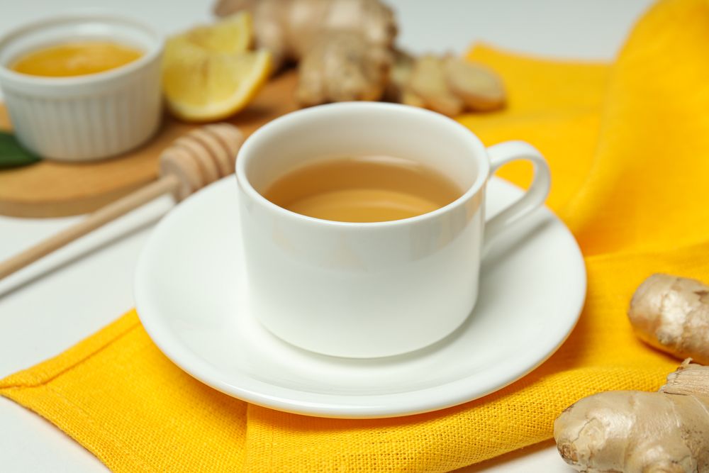 Cold treatment, healthcare concept - tea with ginger