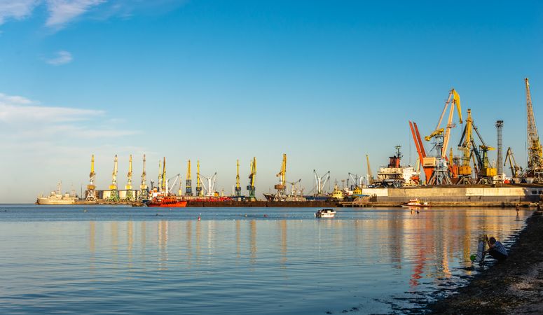 Seaport of Berdyansk across the Azov sea in Ukraine