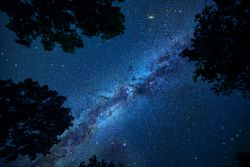 Night sky with the Milky Way in the foreground