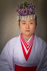 Japan - May, 10 2013: Woman in traditional Japanese garment