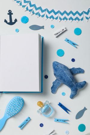 Concept of baby book, space for text