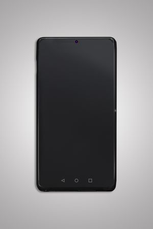 Plain smartphone on grey background