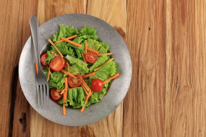 Simple Salad with Lettuce, Tomato, and Carrot