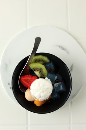 Top View Anmitsu Japanese Dessert