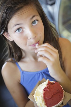 Young Girl Enjoying Her Gelato