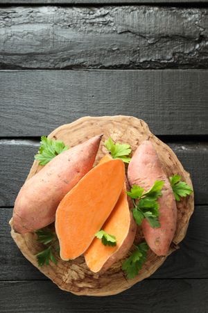 Sweet potato, concept of healthy food, vegetables