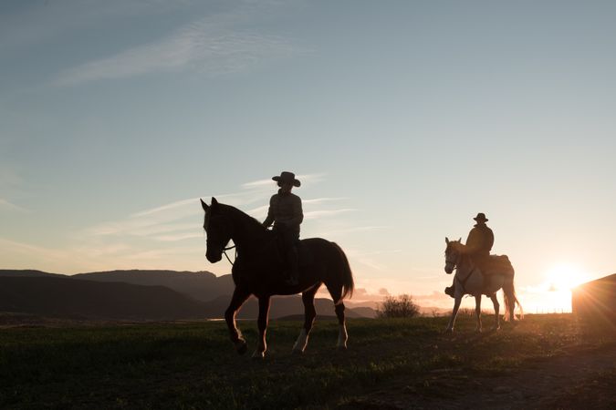 People riding horses