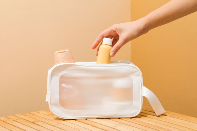 Bath accessories, toilet bag for different self care items