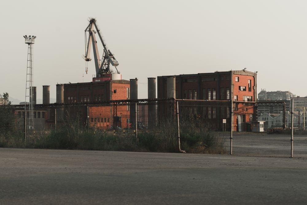 Old factory buildings placing on industrial area