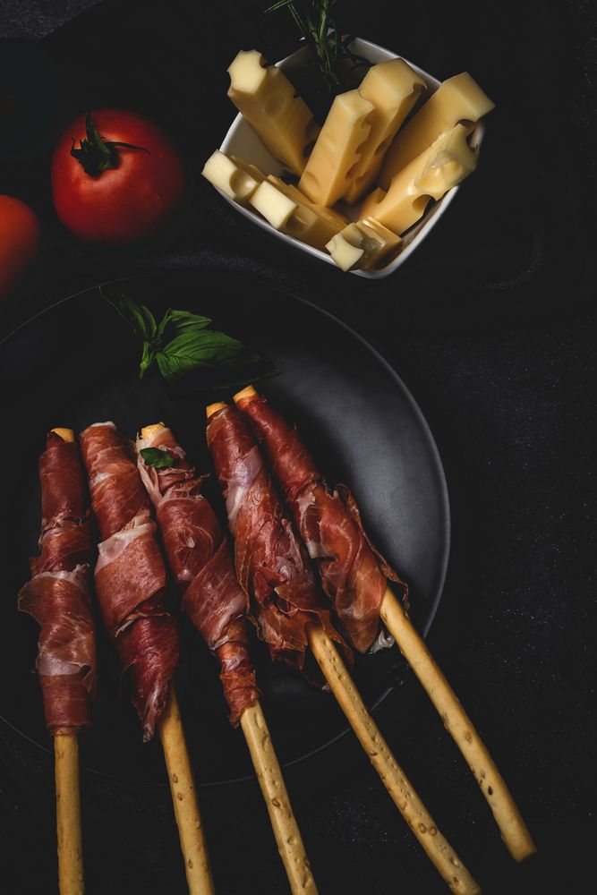 Gressinis with spanish serrano ham