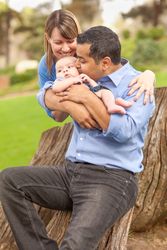 Happy Family Posing for A Portrait in the Park