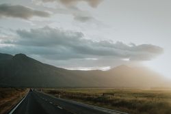 Country road among green hills