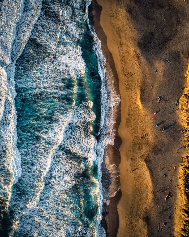 Aerial view of people on beach