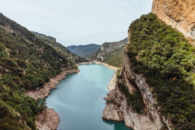 Lake in the middle of high mountains