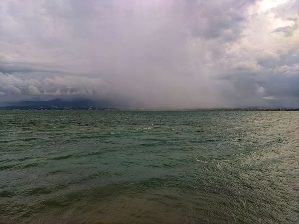 Beach with cloudy sky