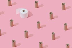 Pattern made of toilet paper rolls