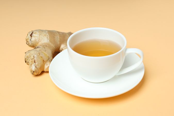 Cold treatment, healthcare concept - tea with ginger