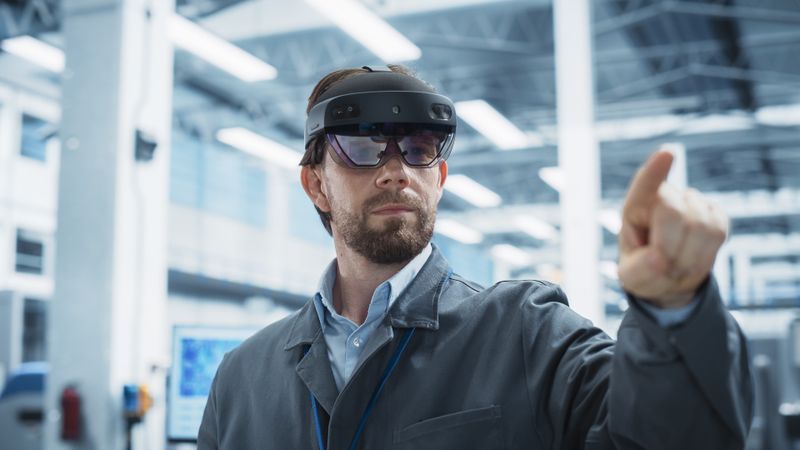 Portrait of man working in glasses