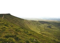 Beautiful green mountains on an overcast day in Wales
