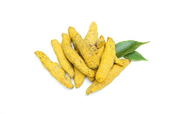 Fragrant seasoning - turmeric, isolated on plain background